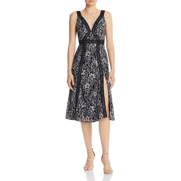 Keepsake NWT Holder Floral Lace Romantic Date Night Party Black Midi Dress, 6 - Picture 12 of 12